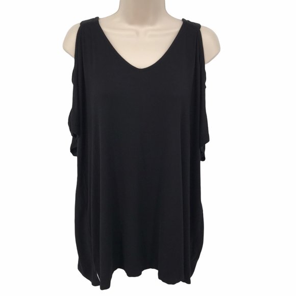 Lane Bryant Strap Cold Shoulder Blouse 14/16 - Picture 2 of 8